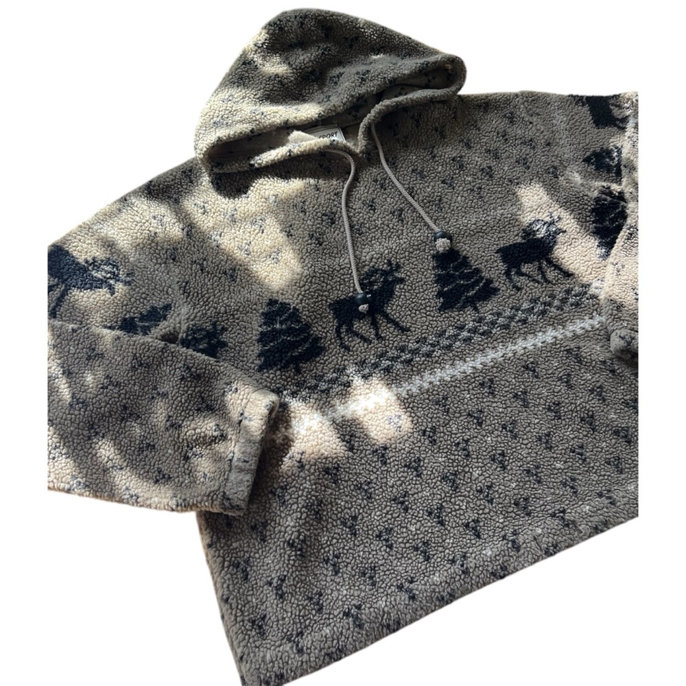 Vintage Fair Isle Sherpa Hoodie Pullover